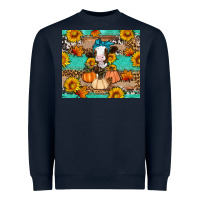 Navy Cow fall pumpkin Heavyweight Sweatshirt - Artiststas