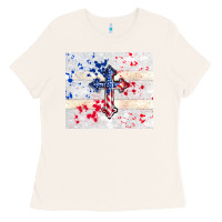 Bone 4th of july flag cross Ladies Tee - TumblerDesignByShophia