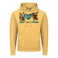 Vintage Mustard peace love cowboys Vintage Hoodie - OliviaCreatesArt