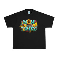 Black Mom of twins sunflower mothers day Urban Heavy Tee - HowdyJamesFarm