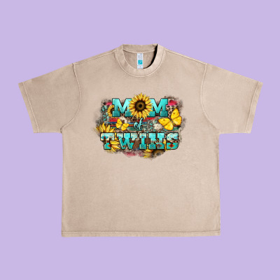 Mom Of Twins Sunflower Mothers Day Urban Heavy Tee Designed By Howdyjamesfarm