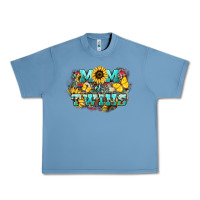 Pebble Blue Mom of twins sunflower mothers day Urban Heavy Tee - HowdyJamesFarm