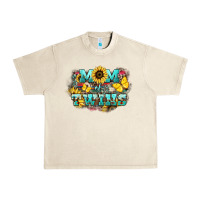 Sandshell Mom of twins sunflower mothers day Urban Heavy Tee - HowdyJamesFarm