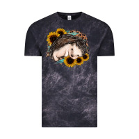 Cloud Black sleeping hedgehog sunflower leopard Vintage Tee - Jasminsmagicworld