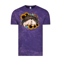 Cloud Purple sleeping hedgehog sunflower leopard Vintage Tee - Jasminsmagicworld