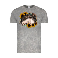 Cloud Rock sleeping hedgehog sunflower leopard Vintage Tee - Jasminsmagicworld