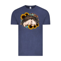 Vintage Denim sleeping hedgehog sunflower leopard Vintage Tee - Jasminsmagicworld