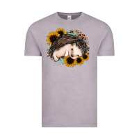 Vintage Zinc sleeping hedgehog sunflower leopard Vintage Tee - Jasminsmagicworld