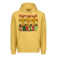 Antique Gold christmas begins with christ Premium Hoodie - CowhideDigitalArt