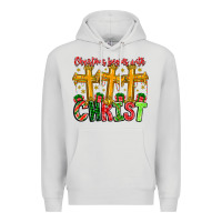 Dove Grey christmas begins with christ Premium Hoodie - CowhideDigitalArt