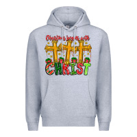 Heather Grey christmas begins with christ Premium Hoodie - CowhideDigitalArt