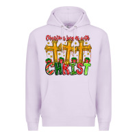 Lilac christmas begins with christ Premium Hoodie - CowhideDigitalArt