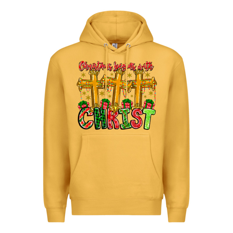 Christmas Begins With Christ Premium Hoodie by CowhideDigitalArt | Teevron