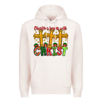 Pale Pink christmas begins with christ Premium Hoodie - CowhideDigitalArt