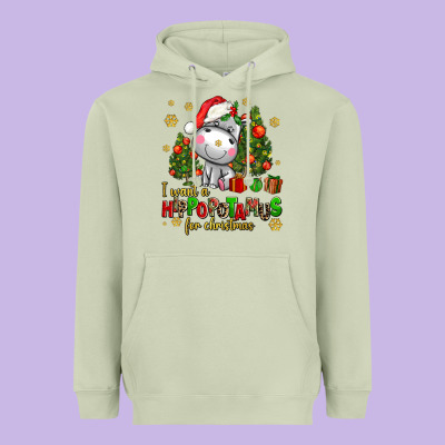 I Want A Hippopotamus For Christmas Heavyweight Hoodie Designed By Adodesignshop