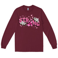 Burgundy Strong Cancer Awareness Long Sleeve Tee - FaDigitalArtStudio