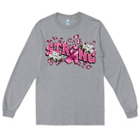 Heather Grey Strong Cancer Awareness Long Sleeve Tee - FaDigitalArtStudio