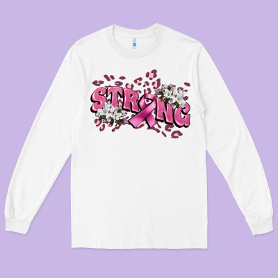 Strong Cancer Awareness Long Sleeve Tee Designed By Fadigitalartstudio
