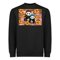 Black Mama Panda And Baby Panda Heavyweight Sweatshirt - Artiststas