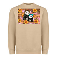 Mushroom Mama Panda And Baby Panda Heavyweight Sweatshirt - Artiststas