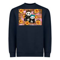 Navy Mama Panda And Baby Panda Heavyweight Sweatshirt - Artiststas