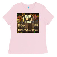 Bubblegum Pink dad bbq timer Ladies Tee - TumblerDesignByShophia