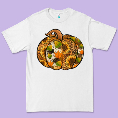 Leopard Cowhide Sunflower Pumpkin Premium Tee Designed By Jasminsmagicworld