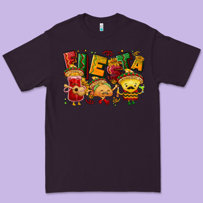 Fiesta With Taco, Nacho, Souce Premium Tee Designed By Nancycooperartshop