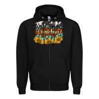 Black western grandma Zipper Hoodie - BarkalooDesign