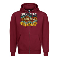 Burgundy western grandma Zipper Hoodie - BarkalooDesign