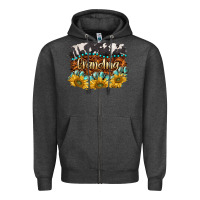 Charcoal Heather western grandma Zipper Hoodie - BarkalooDesign