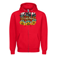 Red western grandma Zipper Hoodie - BarkalooDesign