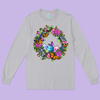 Easter Ocaliptus Spring Flowers Long Sleeve Tee Designed By Oliviacreatesart