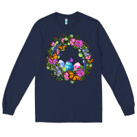 Navy Easter Ocaliptus spring flowers Long Sleeve Tee - OliviaCreatesArt