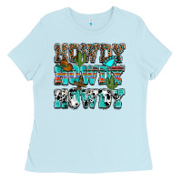 Baby Blue Western Howdy Howdy Howdy Ladies Tee - HowdyJamesFarm