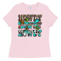 Bubblegum Pink Western Howdy Howdy Howdy Ladies Tee - HowdyJamesFarm