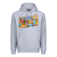 Heather Grey be the sunshine Premium Hoodie - CowhideDigitalArt