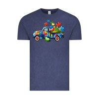 Vintage Denim Autism truck Vintage Tee - CowGirlArtShop