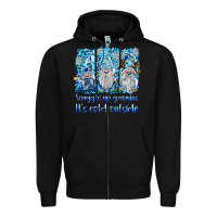 Black snuggle up gnomies it's coll outside Zipper Hoodie - BarkalooDesign
