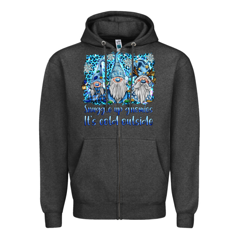 Snuggle Up Gnomies It's Coll Outside Zipper Hoodie by BarkalooDesign | Teevron