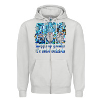 Dove Grey snuggle up gnomies it's coll outside Zipper Hoodie - BarkalooDesign