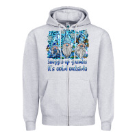 Heather Grey snuggle up gnomies it's coll outside Zipper Hoodie - BarkalooDesign