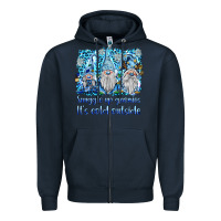 Navy snuggle up gnomies it's coll outside Zipper Hoodie - BarkalooDesign