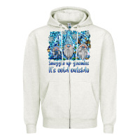 Oatmeal Heather snuggle up gnomies it's coll outside Zipper Hoodie - BarkalooDesign