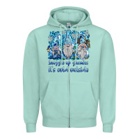 Seafoam snuggle up gnomies it's coll outside Zipper Hoodie - BarkalooDesign
