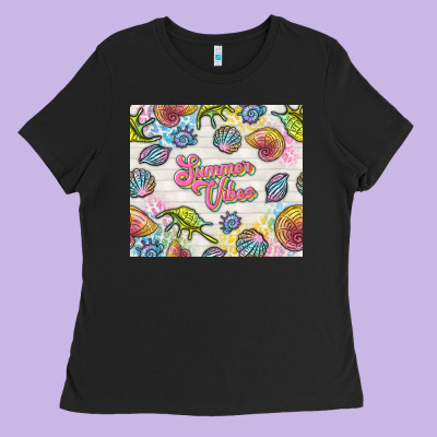Summer Vibes With Sea Shells Ladies Tee Designed By Tumblerdesignbyshophia