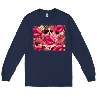 Navy Valentine's Day pink plaid red glitter cowhide Long Sleeve Tee - FaDigitalArtStudio