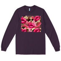 Plum Valentine's Day pink plaid red glitter cowhide Long Sleeve Tee - FaDigitalArtStudio