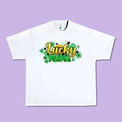 Lucky Mama Mother's Day Urban Heavy Tee Designed By Howdyjamesfarm