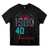 Black Made In May 1980 40 Years Of Being Awesome Heavy Core Tee - Bettercallsaul